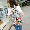 Backpack Cartoon Street Graffiti Canvas Backpack Girl Female Best Travel Ba U5L7