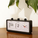 Creative Deisign  Alarm Clock Desktop Beside Clock with Calendar -Black