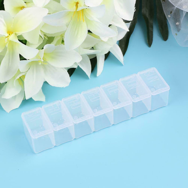 Portable 7 Day Weekly Clear Tablet Pill Box Medicine Holder Splitters hv2n