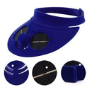 Blue Summer Sport Outdoor Hat Cap With Solar Sun Power Cooling Fan Bicyclin