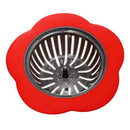 Flower Sink Strainer Kitchen Drain Filter Bathroom Drainage Hair Trap(Red) A