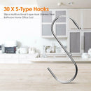 30pcs Multifunctional S-type Hook Stainless Steel Bathroom Home Office Tool