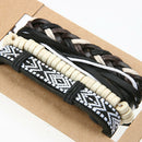 Man European Hot Retro Multilevel Cowhide Handmade Woven Bracelet A