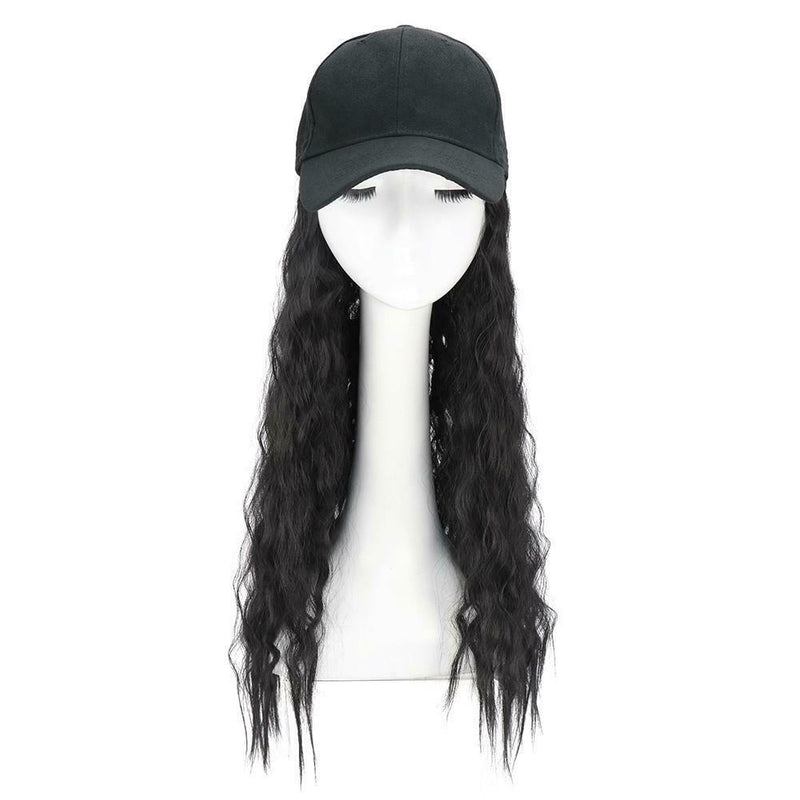 Fashion Women Long Curly Hair Full Wig Baseball Cap Hat Wigs Wavy Long Daily Wig