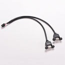New Black 30cm/1FT 2 Port USB A Female to Internal 9 Pin Header Adapter Cable Gw