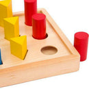 Wooden Shape Sorting Sequence Ladder - 3 Different Colors & Shapes & Height