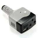 USB Car Charger Adapter Converter for Mobile Lighter DC12V / 24V to 220V Bl
