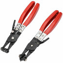 2 Pcs Wide Flat Band Hose Clamp Plier & Cross Slotted Jaw Pliers