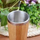 450Ml Bamboo Coffee Cup Stainless Steel Coffee Travel Mug With Leak-Proof CoH7X2