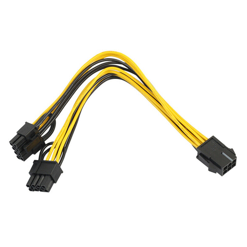 20cm 6 Pin to Dual 8 Pin PCI Power Splitter Cable VGA PCI Express Adapter
