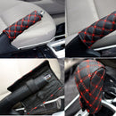 2X/Set Car Hand Brake Leather Case & Gear Shift Case Interior Accessories
