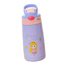 400ml Kid's Spill-Proof Sippy Vacuum Cup with Straw School Outdoor Purple