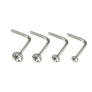 14XCrystal Unisex Surgical Steel Screw Nose Stud Ring Hoop Piercing Jewelry OZ