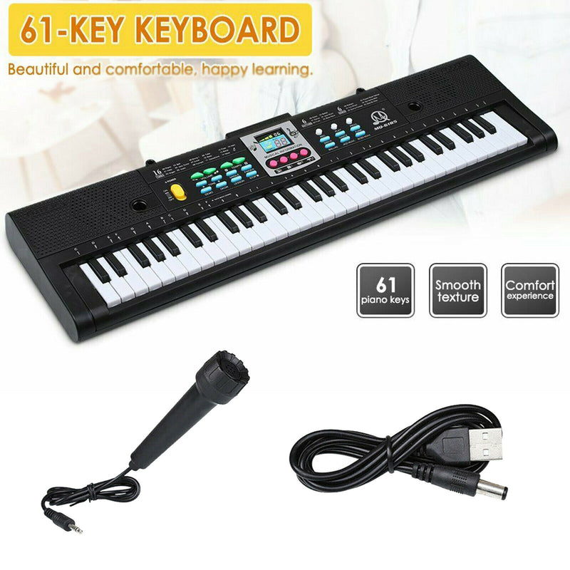 61 Keys Digital Electronic Piano Keyboard with 16 Tones 6Demo Songs Drum Kit 4