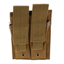 Outdoor Double Pouch Bag Flashlight Holder Sports Travel Pouch Khaki Nylon