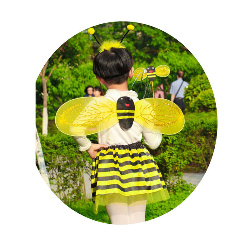 4Pc KIDS GIRLS BUMBLE BEE PARTY TODDLER FANCY DRESS COSTUME HEADBAND