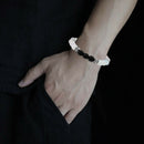 white crystal stone excellent jewelry black matte agate energy stone bracelet  Z