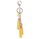 Synthetic Leather Tassel Keychain Car Key Chain Ornaments Bag Charm Yellow