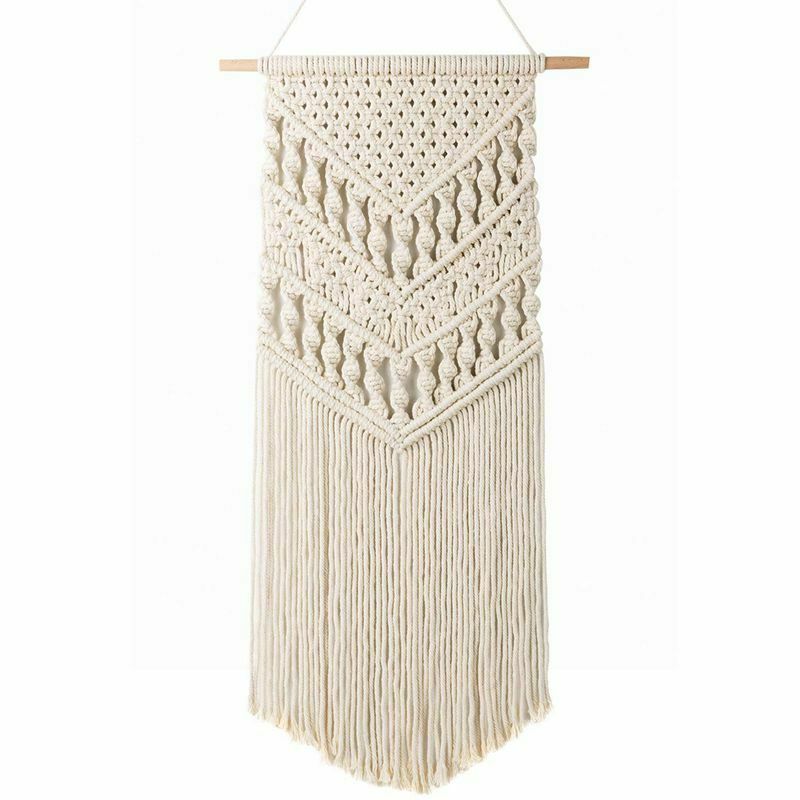 Macrame Woven Wall Hanging - Boho Chic Bohemian Room Geometric Art Decor -  E6B1