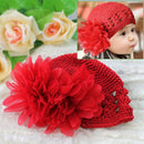 Cute Flower Baby Cap Kids Newborn Toddler Girl Knit Crochet Beanie Hat Acc ENY