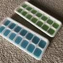 Ice Square Trays 2 Pack, Easy-Release Silicone and Flexible 14-Ice Trays wi D2I2