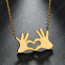 Korean Korean Girl Necklace Heart Shaped Palm Necklace Small Fresh Lady Nec