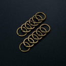 10Pcs 25mm Keyring Blanks Green Bronze Keychain Key Split Rings Fob I3G2