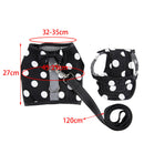 Pet Dog Vest Harness with Hat Pet Costume Party Clothes Round Dot-M