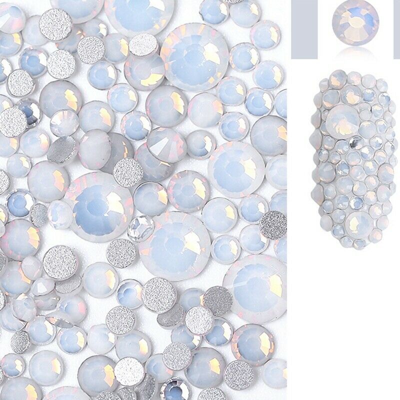 Nail Art Rhinestone Protein Diamond Glass Transparent Size Mixed Manicure N B3V6