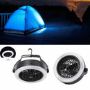Battery Power Portable Camping Ceiling Fan + Lantern Tent LED Light Lamp Fan New