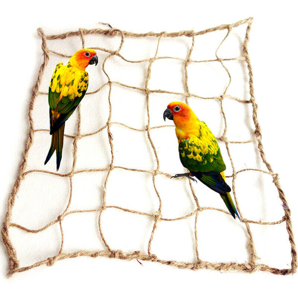 Pet Bird Climbing Net Parrot Toys Hemp Rope Training Climbing Pet Bed Bird Cag3C