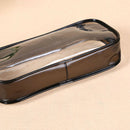 Waterproof Dust-proof PVC Transparent Pencil Case Zipper Pen Holder (Black) A