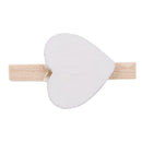 Small Mini Wooden Clothes Pegs / Decorative Pegs with Hearts , White W9F6