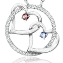 Double Heart Pendant Necklace Crystal Rhinestone Fashion Jewelry Girl Women A6E6