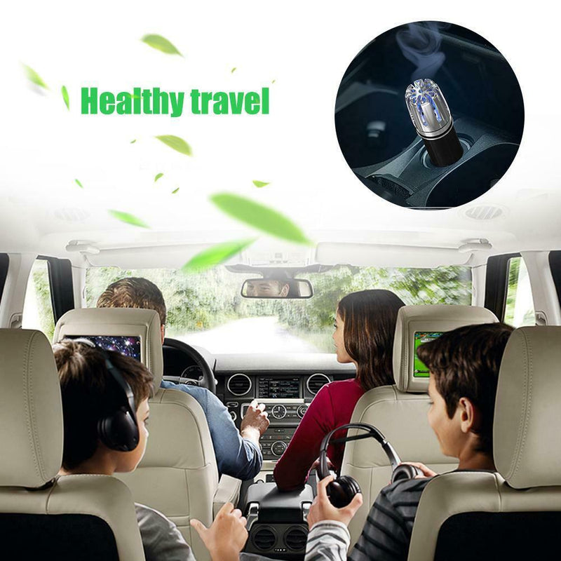 Car Air Purifier Ionizer Air Cleaner Air Freshener Odor Eliminator (Black)
