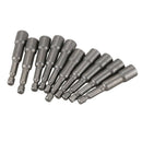 8mm Hexagon Magnetic Nut Socket Driver Bit Adapter 65mm Long 10 Pcs