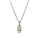 Fashion Stainless Steel Necklace Robot Pendant Choker Hiphop Chain Charm Jewe-OZ