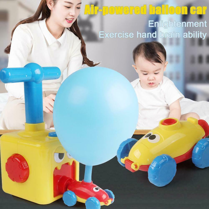 2020 Fun Inertia Balloon Powered Car Toys Aerodynamics Inertial Power Kids New