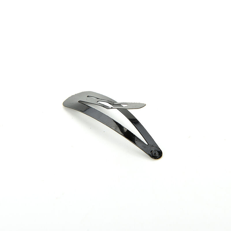 100 Pcs Girls Kids Hair Snap Clips Black Metal BB Hairclip Accessories 5cm S Nw