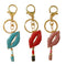 Sparkling Lipstick Lip Women Bag Car Key Accessories Pendant Keychain Red