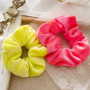4pcs Fluorescent Color Scrunchies Elastic Hair Ties Ponytail Holder Hairband  BX