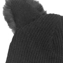 Winter Thick Knitted Wool Hat With Two Cat Ears Women's Warm&Soft Cap Beani N7H5