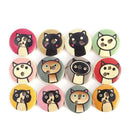 Cat Pattern Wood Buttons Sewing Scrapbooking Home Cloth Handmade Decor*50