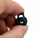 100 x Black Ball Cord Locks Toggles Round Cordlocks O8S4