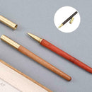 0.7mm Wood Brass Ballpoint Pens Ink Roller Ball Pens Fine Writing Gel Pens U8X0
