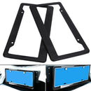 2pcs Carbon Fiber Pattern Car License Plate Frames Tag Covers (Black)
