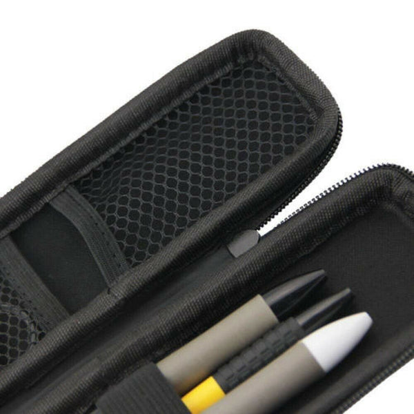 Black Hard Shell Fountain Pen Pencil Case Holder Box Pouch Stationery Zipper Bag