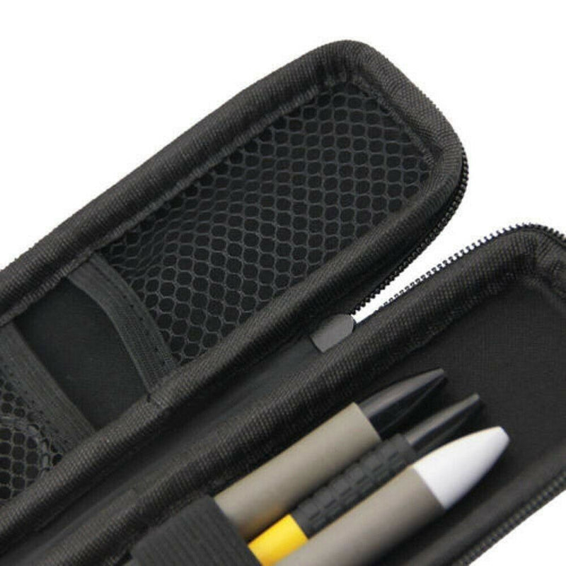 Black Hard Shell Fountain Pen Pencil Case Holder Box Pouch Stationery Zipper Bag