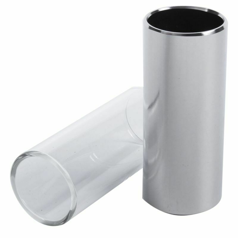 2 Pieces Glass Slide and Metal Slide for Guitar, Bass, Medium (6 cm)
