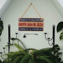 Wooden Independence Day Hanging Board Rectangle Craft Home DIY Decor Gift